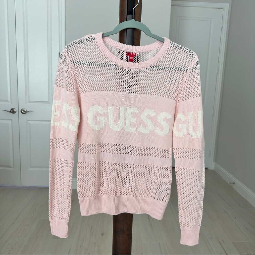 Guess Pink Netted Sweatshirt
